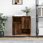 Sideboard 60x35x70 cm carved wood smoked oak look