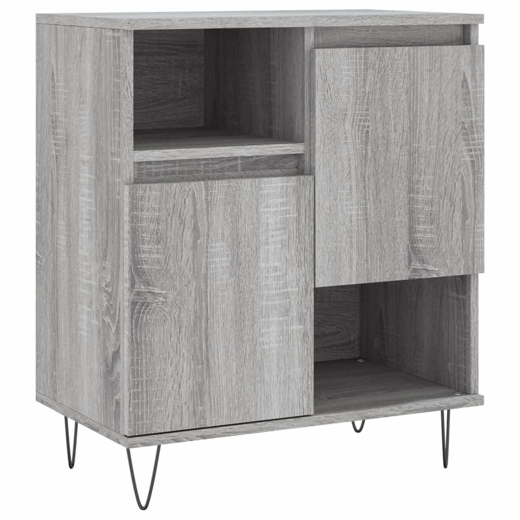 Dressoir 60X30X75 Cm Bewerkt Hout Grijs Sonoma Eikenkleurig