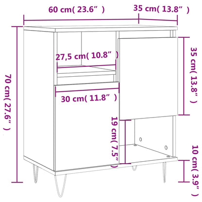 Dressoir 60X30X75 Cm Bewerkt Hout Grijs Sonoma Eikenkleurig