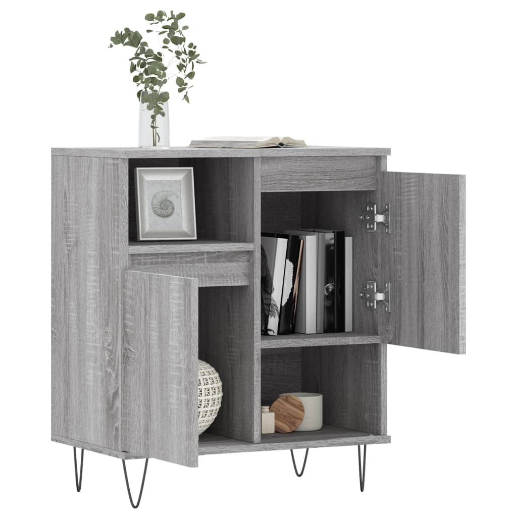 Dressoir 60X30X75 Cm Bewerkt Hout Grijs Sonoma Eikenkleurig
