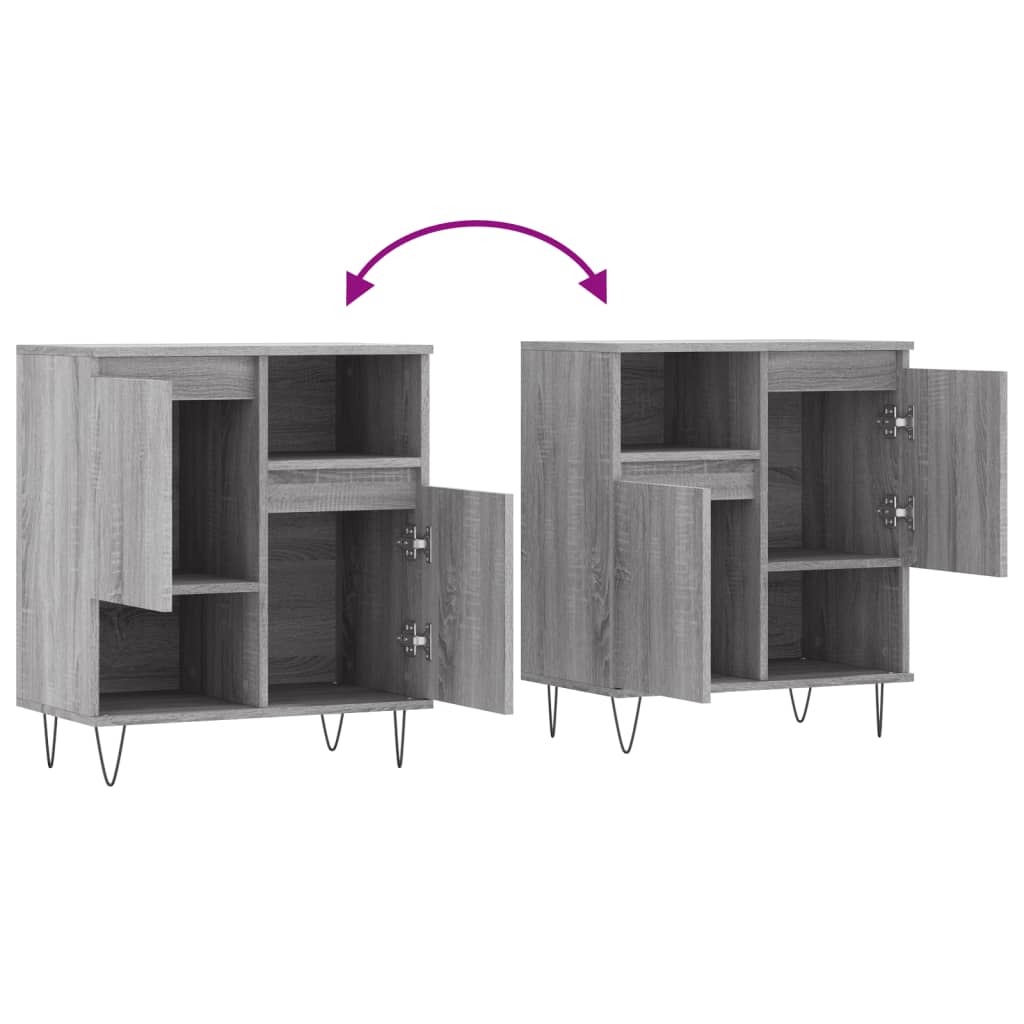 Dressoir 60X30X75 Cm Bewerkt Hout Grijs Sonoma Eikenkleurig