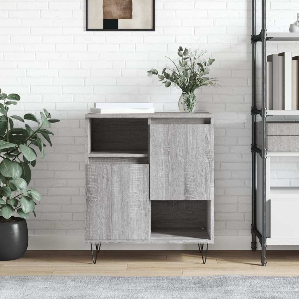 Dressoir 60X30X75 Cm Bewerkt Hout Grijs Sonoma Eikenkleurig