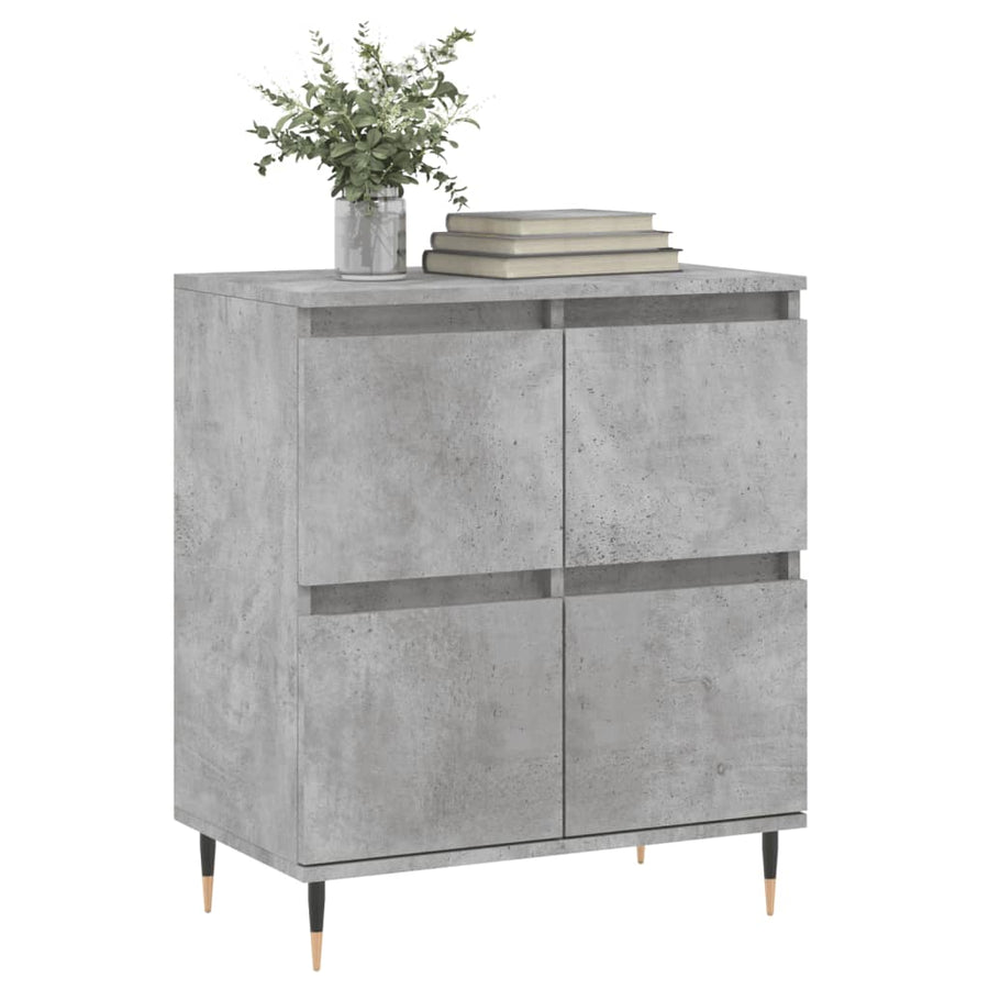 Dressoir 60X35X70 Cm Bewerkt Hout Betongrijs