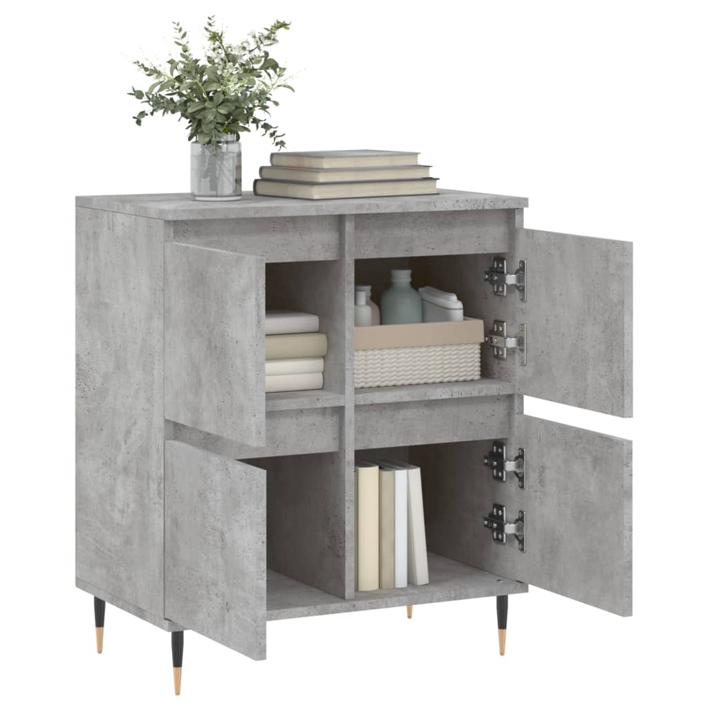 Dressoir 60X35X70 Cm Bewerkt Hout Betongrijs