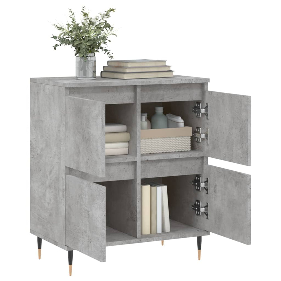 Dressoir 60X35X70 Cm Bewerkt Hout Betongrijs