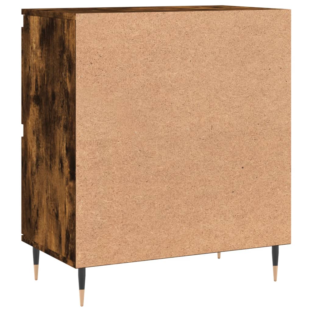 Dressoir 60X35X70 Cm Bewerkt Hout Gerookt Eikenkleurig