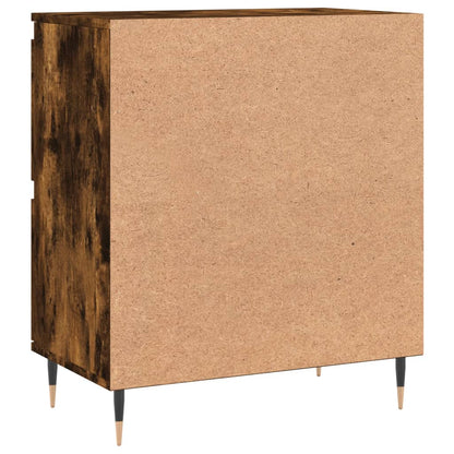 Dressoir 60X35X70 Cm Bewerkt Hout Gerookt Eikenkleurig
