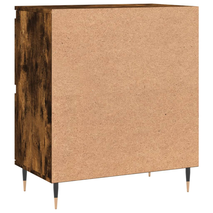 Dressoir 60X35X70 Cm Bewerkt Hout Gerookt Eikenkleurig