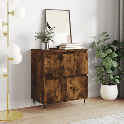 Dressoir 60X35X70 Cm Bewerkt Hout Gerookt Eikenkleurig