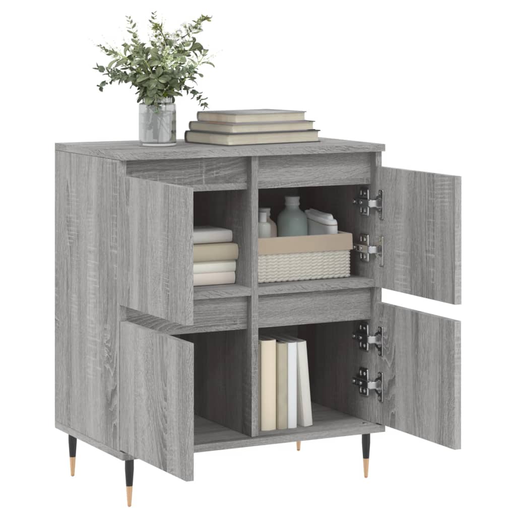 Dressoir 60X30X75 Cm Bewerkt Hout Grijs Sonoma Eikenkleurig