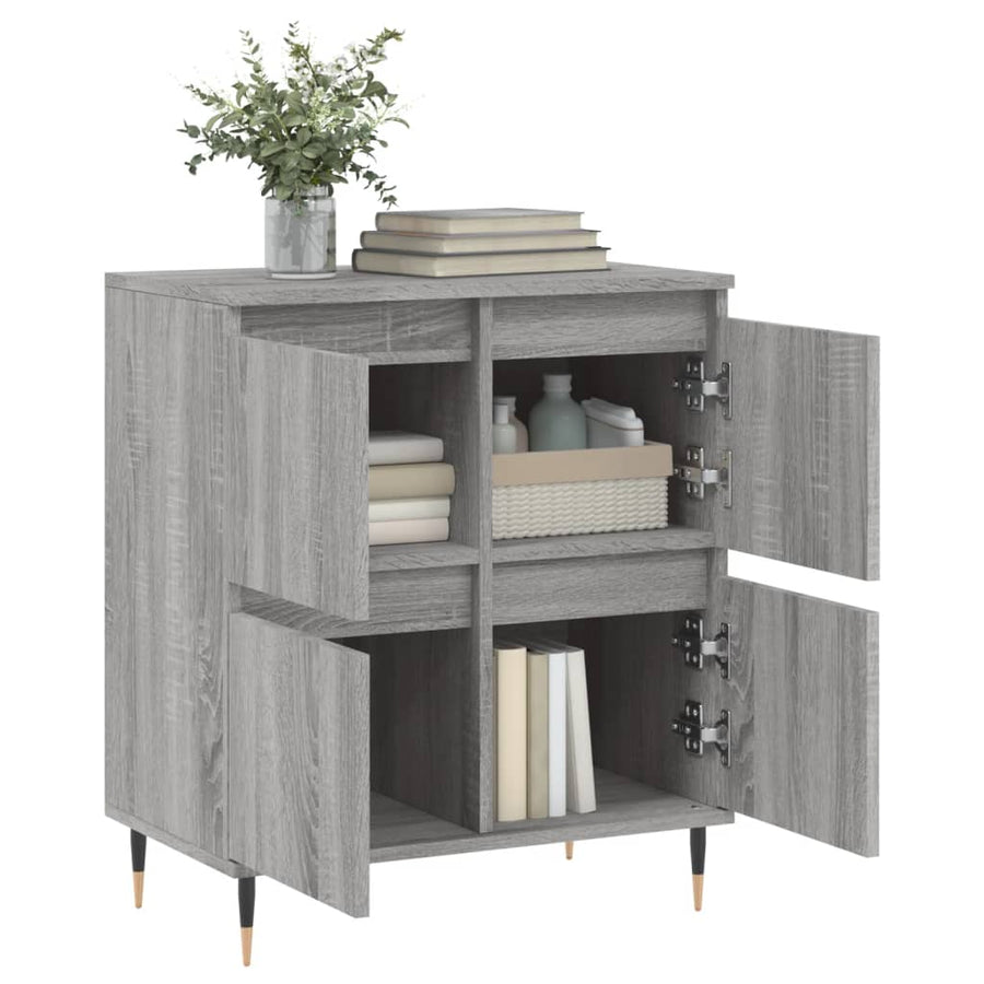 Dressoir 60X30X75 Cm Bewerkt Hout Grijs Sonoma Eikenkleurig