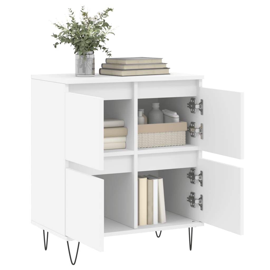 Dressoir 60X35X70 Cm Bewerkt Hout Wit