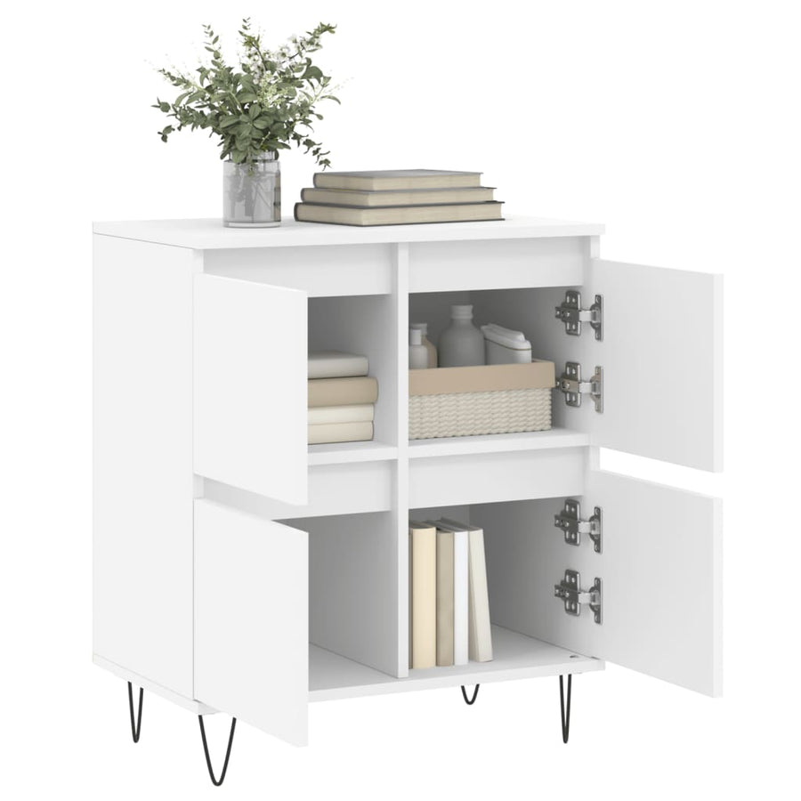 Dressoir 60X35X70 Cm Bewerkt Hout Wit