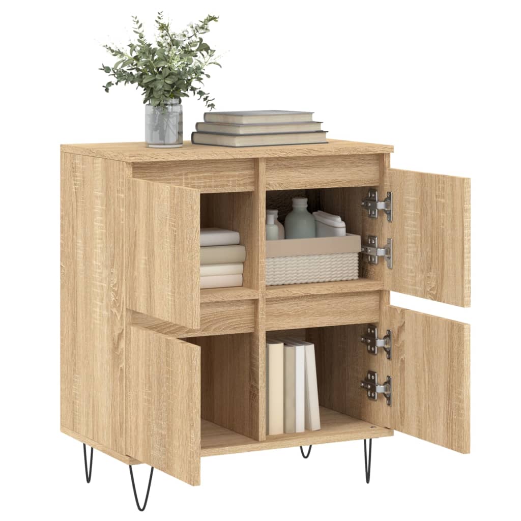 Dressoir 60X35X70 Cm Bewerkt Hout Sonoma Eikenkleurig