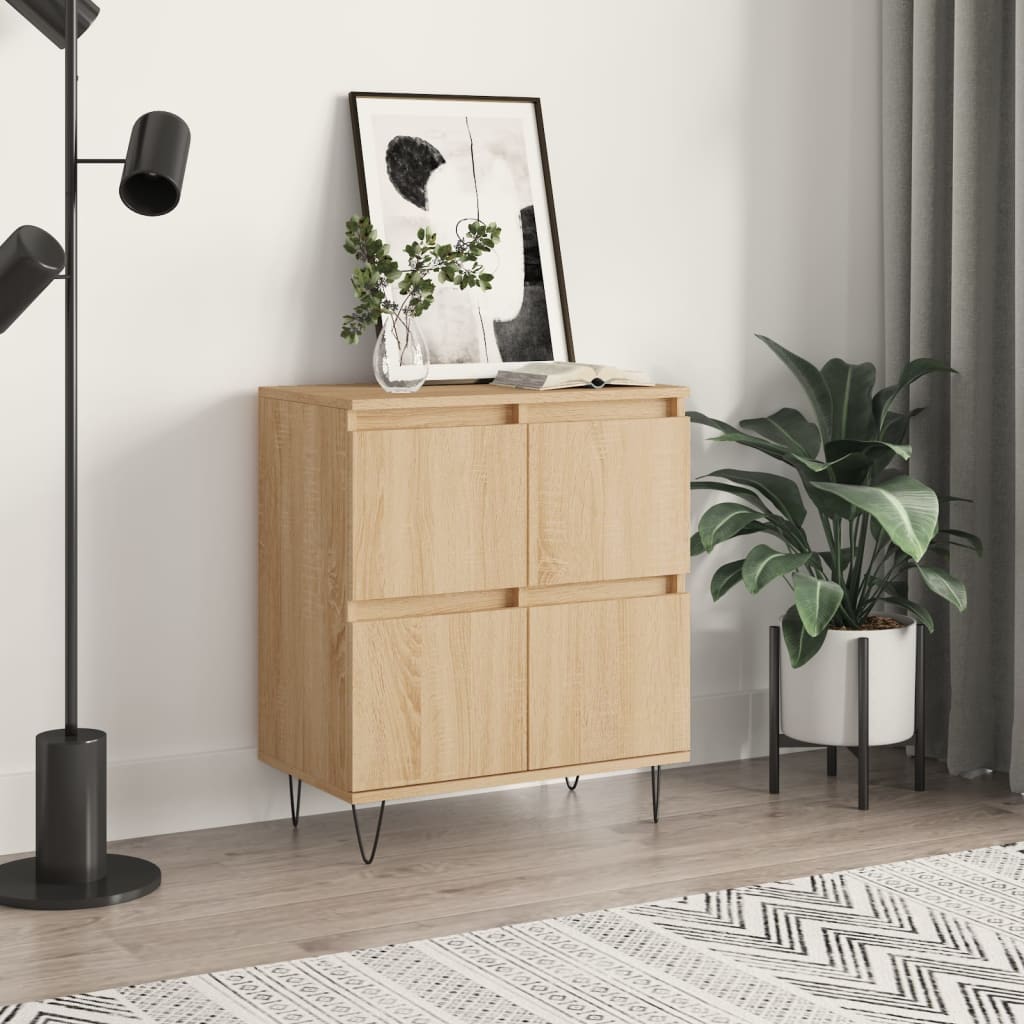 Dressoir 60X35X70 Cm Bewerkt Hout Sonoma Eikenkleurig