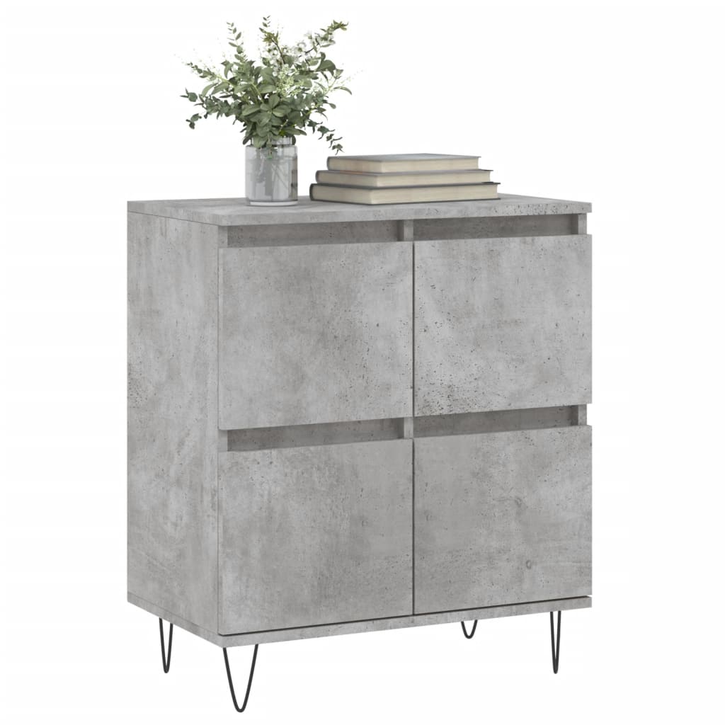 Dressoir 60X35X70 Cm Bewerkt Hout Betongrijs