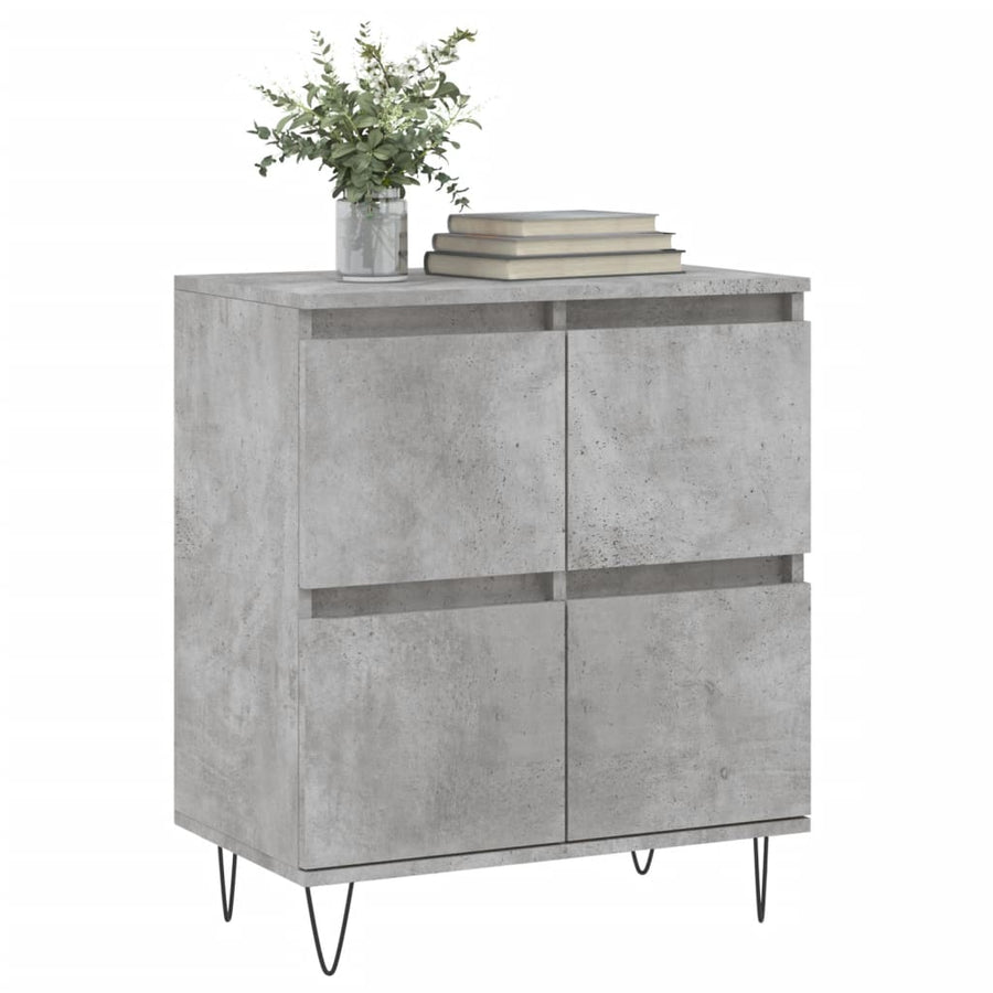 Dressoir 60X35X70 Cm Bewerkt Hout Betongrijs