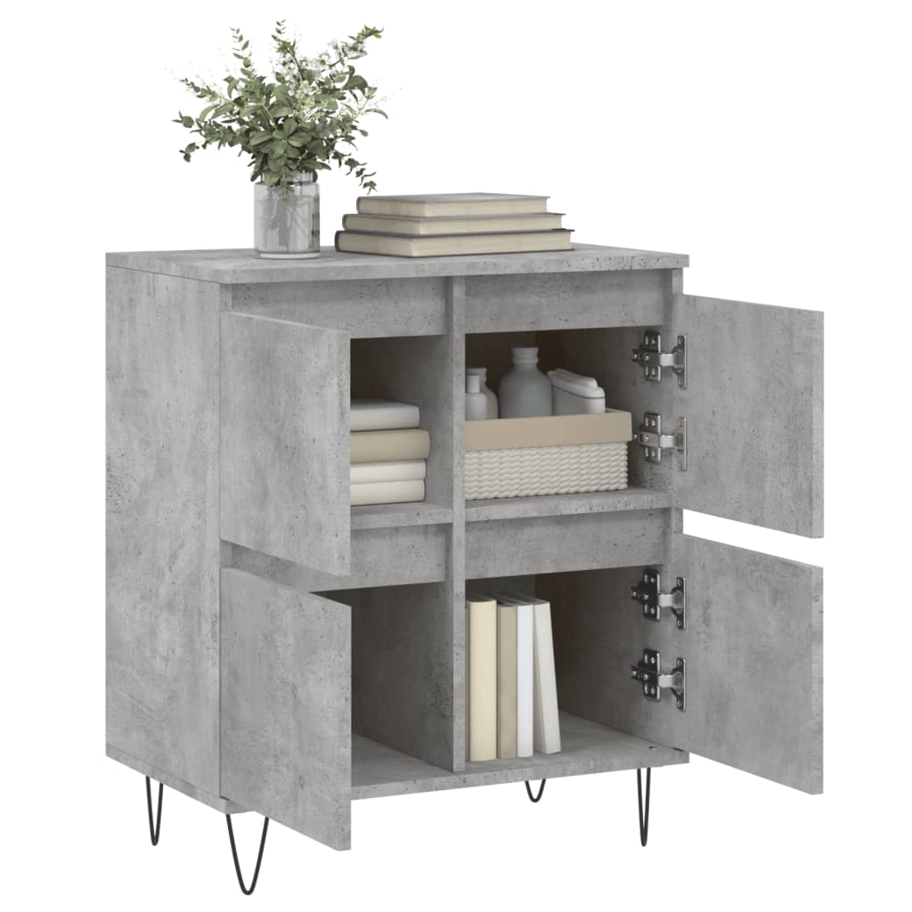 Dressoir 60X35X70 Cm Bewerkt Hout Betongrijs