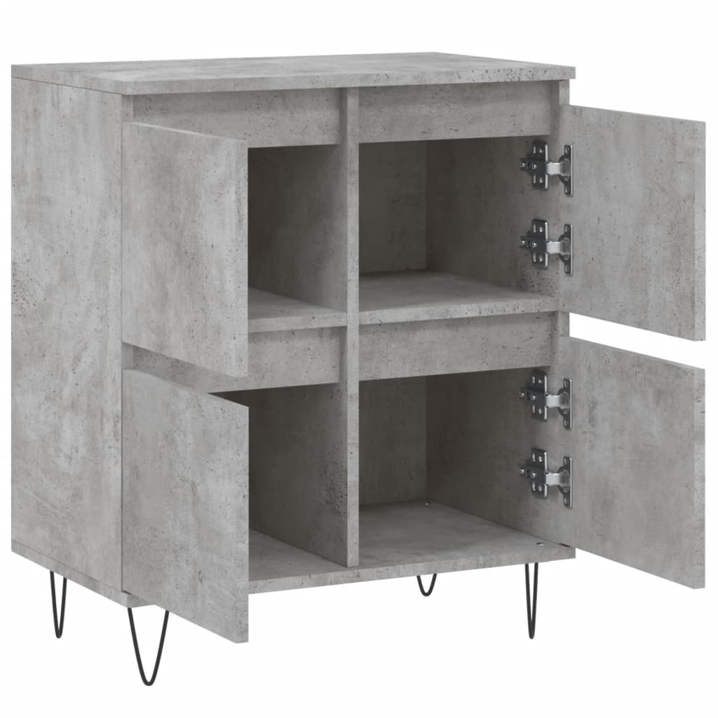 Dressoir 60X35X70 Cm Bewerkt Hout Betongrijs