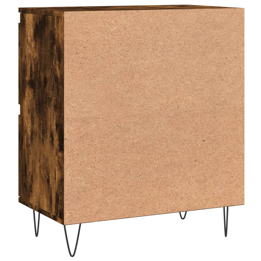 Dressoir 60X35X70 Cm Bewerkt Hout Gerookt Eikenkleurig