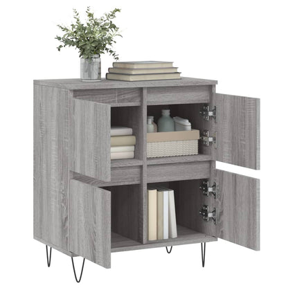 Dressoir 60X30X75 Cm Bewerkt Hout Grijs Sonoma Eikenkleurig
