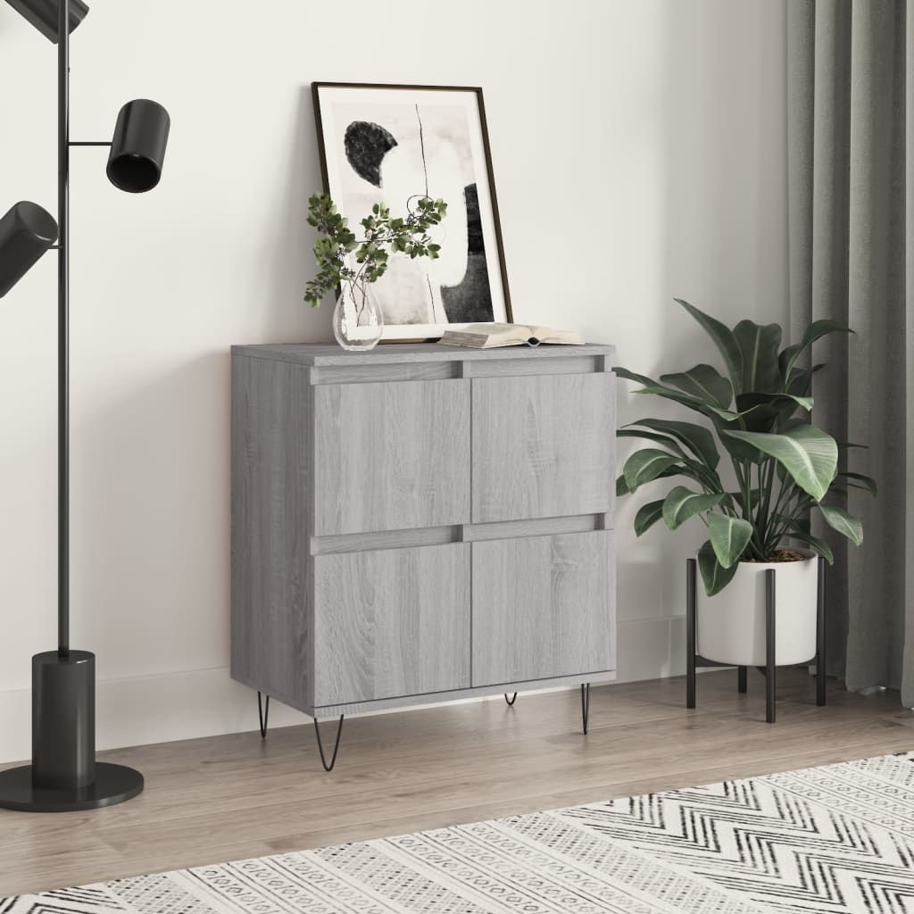 Dressoir 60X30X75 Cm Bewerkt Hout Grijs Sonoma Eikenkleurig