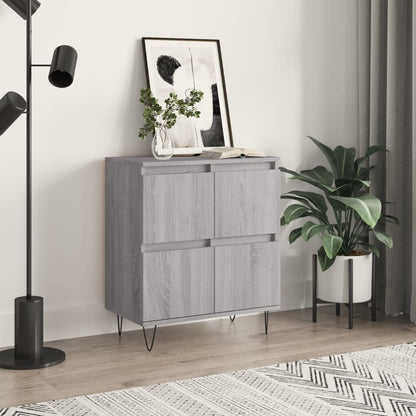 Dressoir 60X30X75 Cm Bewerkt Hout Grijs Sonoma Eikenkleurig