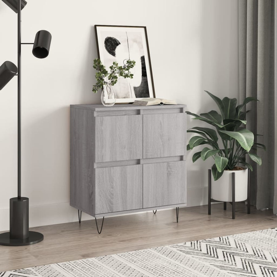 Dressoir 60X30X75 Cm Bewerkt Hout Grijs Sonoma Eikenkleurig