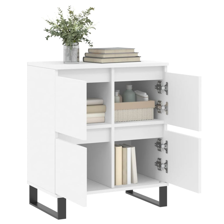 Dressoir 60X35X70 Cm Bewerkt Hout Wit