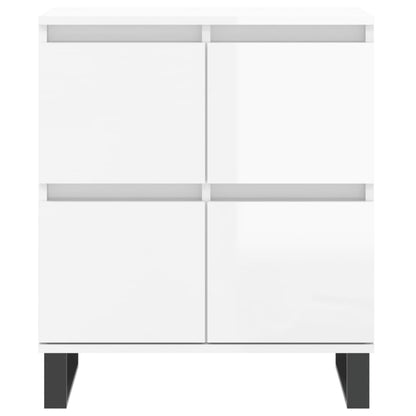 Dressoir 60X35X70 Cm Bewerkt Hout Hoogglans Wit