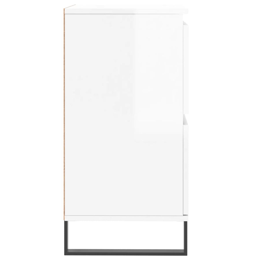 Dressoir 60X35X70 Cm Bewerkt Hout Hoogglans Wit