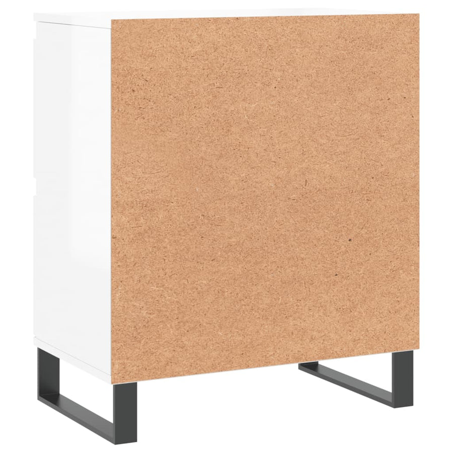 Dressoir 60X35X70 Cm Bewerkt Hout Hoogglans Wit