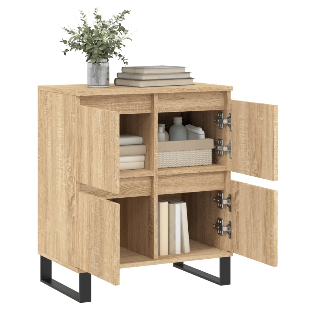 Dressoir 60X35X70 Cm Bewerkt Hout Sonoma Eikenkleurig
