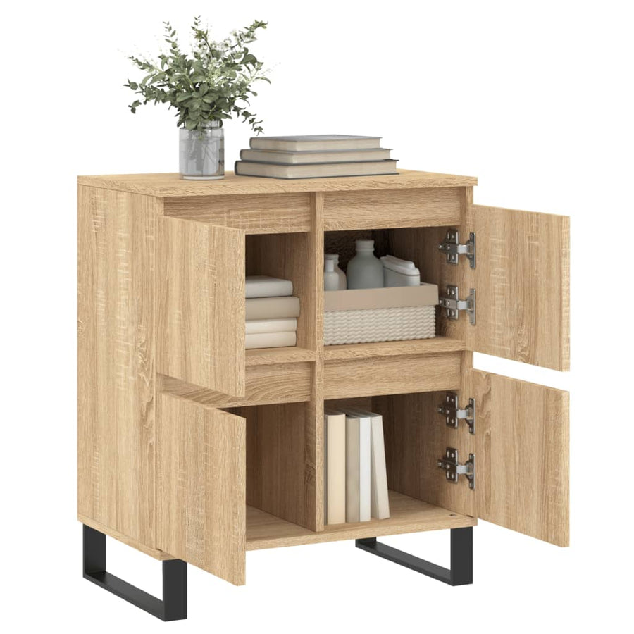 Dressoir 60X35X70 Cm Bewerkt Hout Sonoma Eikenkleurig