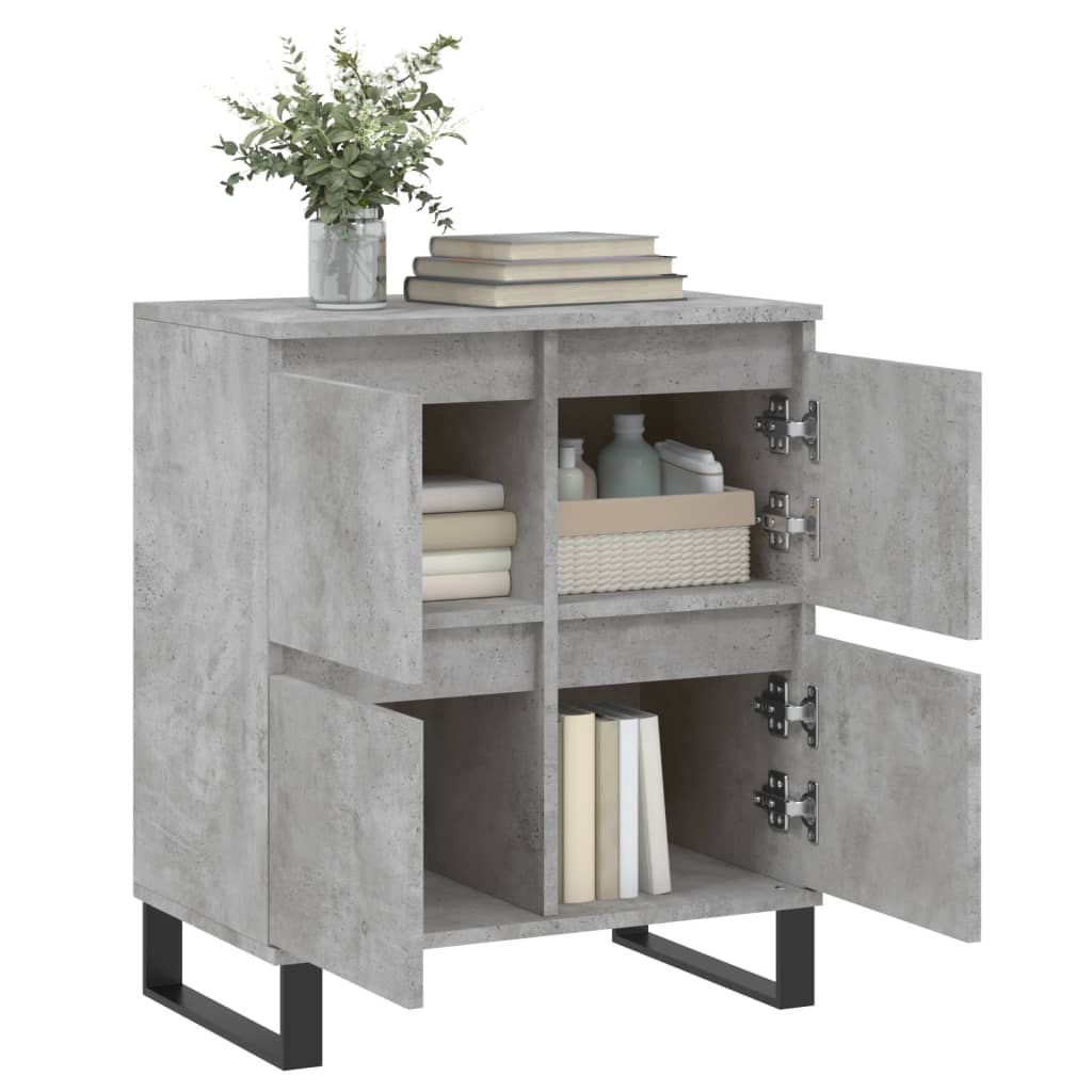 Dressoir 60X35X70 Cm Bewerkt Hout Betongrijs
