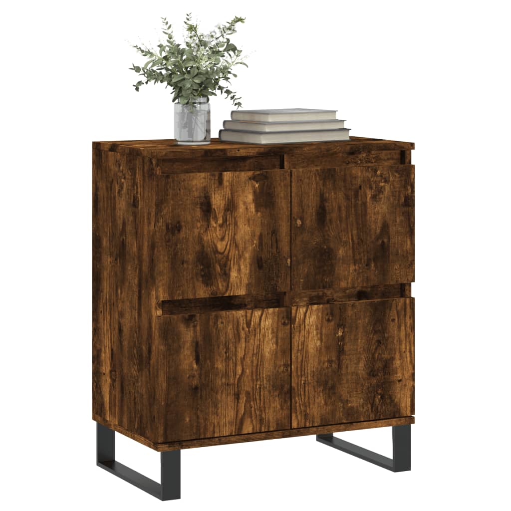 Dressoir 60X35X70 Cm Bewerkt Hout Gerookt Eikenkleurig