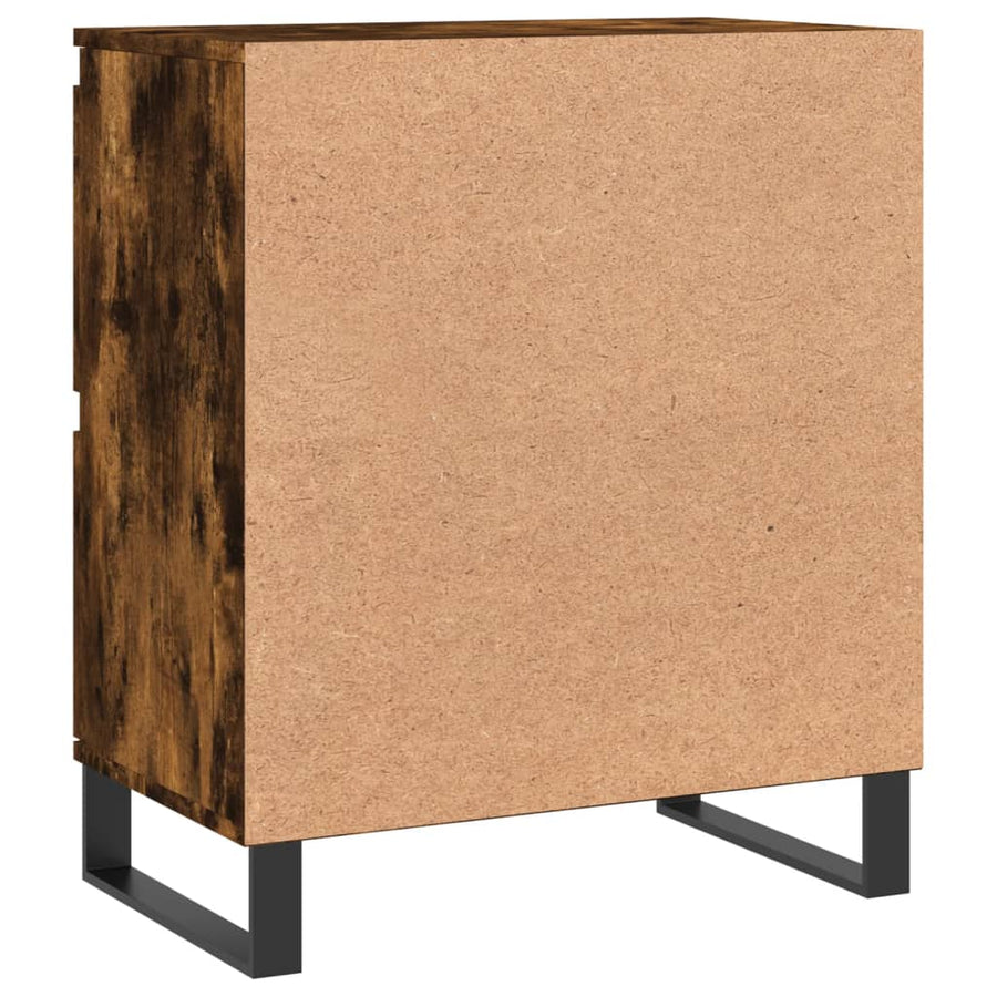 Dressoir 60X35X70 Cm Bewerkt Hout Gerookt Eikenkleurig