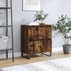 Sideboard 60x35x70 cm carved wood smoked oak look