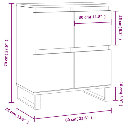 Dressoir 60X30X75 Cm Bewerkt Hout Grijs Sonoma Eikenkleurig