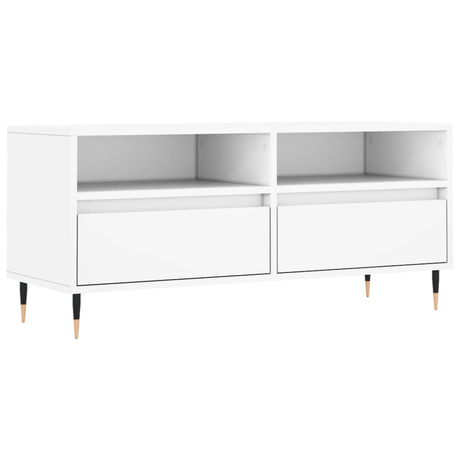 Tv-Meubel 00X34,5X44,5 Cm Bewerkt Hout Wit