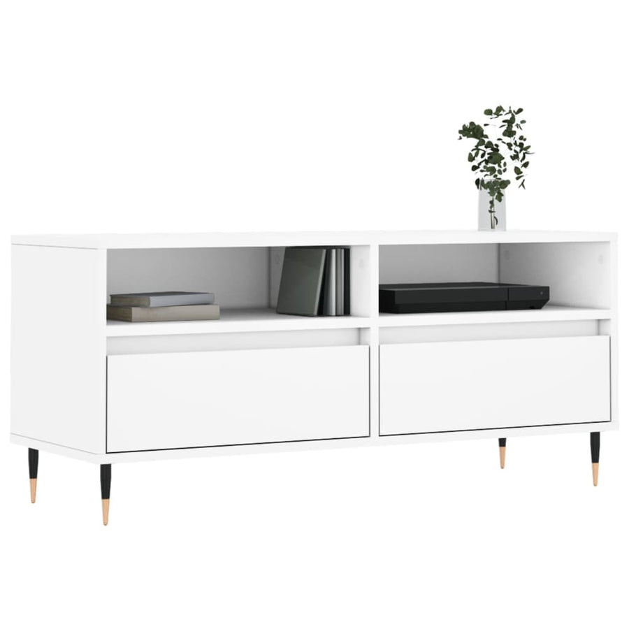 Tv-Meubel 00X34,5X44,5 Cm Bewerkt Hout Wit