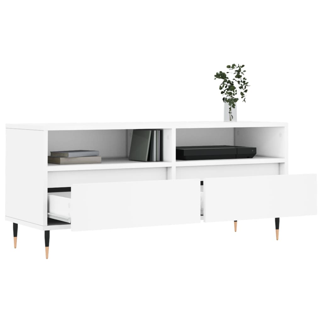 Tv-Meubel 00X34,5X44,5 Cm Bewerkt Hout Wit