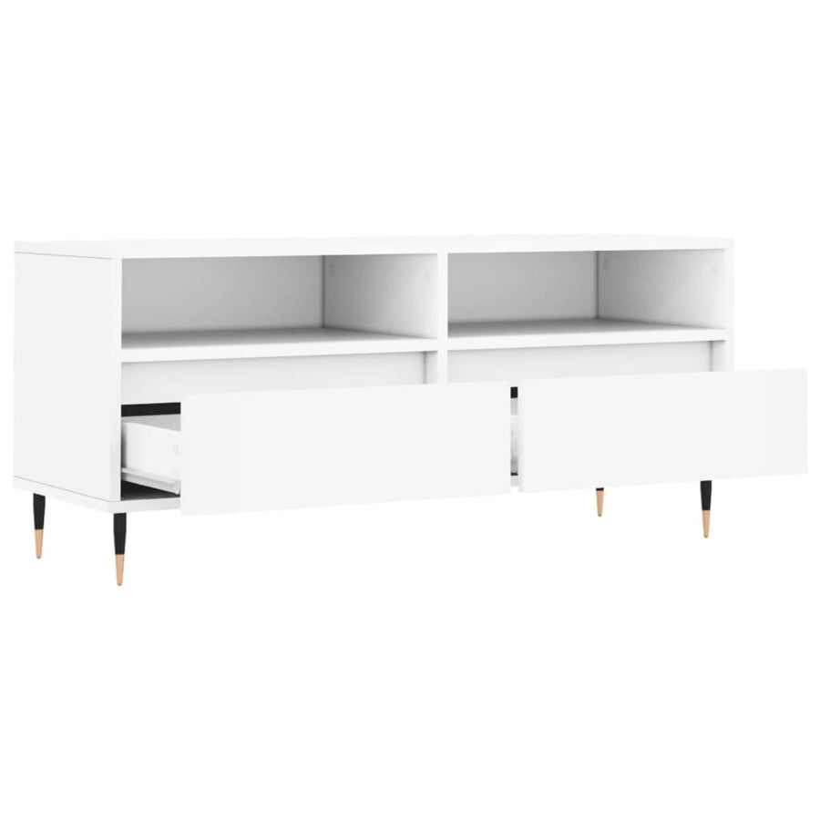 Tv-Meubel 00X34,5X44,5 Cm Bewerkt Hout Wit