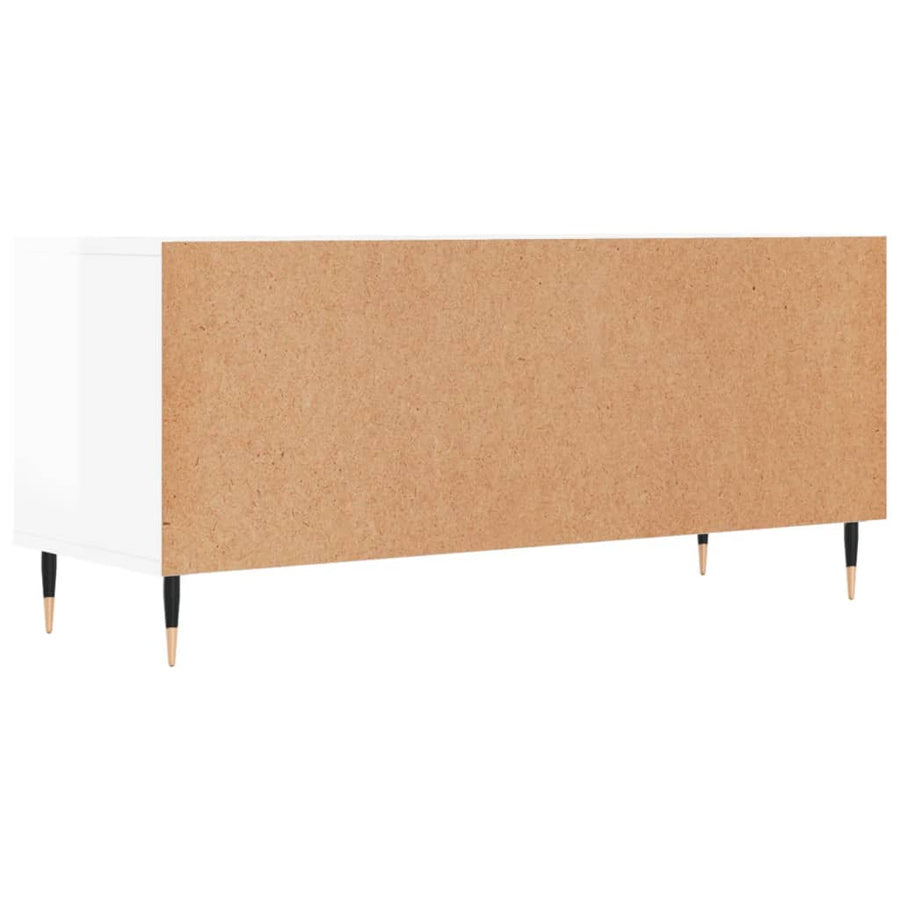 Tv-Meubel 00X34,5X44,5 Cm Bewerkt Hout Hoogglans wit
