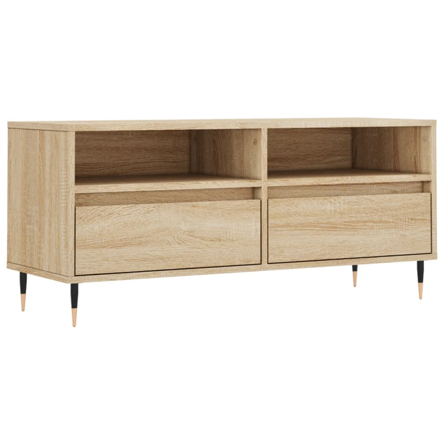 Tv-Meubel 100X34,5X44,5 Cm Bewerkt Hout Kleurig Sonoma eiken