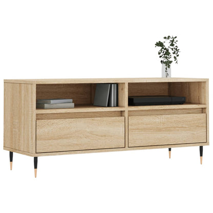 Tv-Meubel 100X34,5X44,5 Cm Bewerkt Hout Kleurig Sonoma eiken
