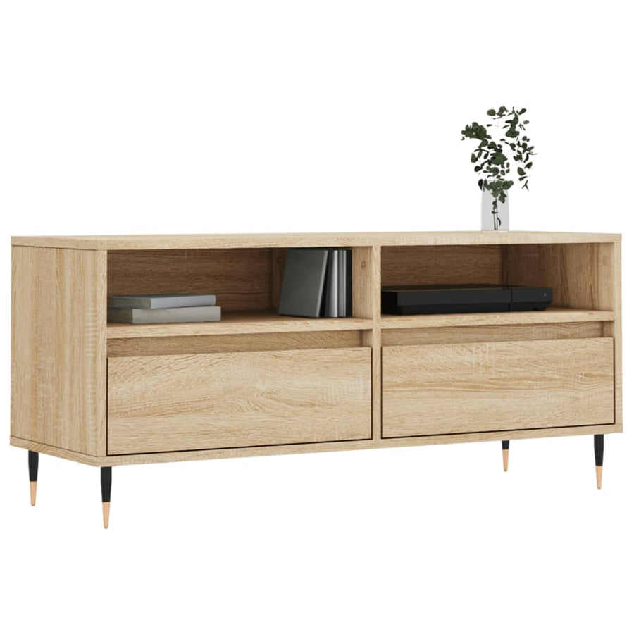 Tv-Meubel 100X34,5X44,5 Cm Bewerkt Hout Kleurig Sonoma eiken