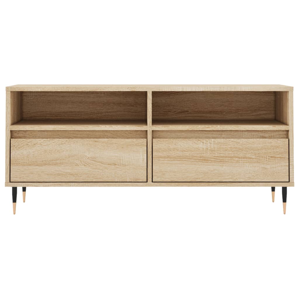 Tv-Meubel 100X34,5X44,5 Cm Bewerkt Hout Kleurig Sonoma eiken
