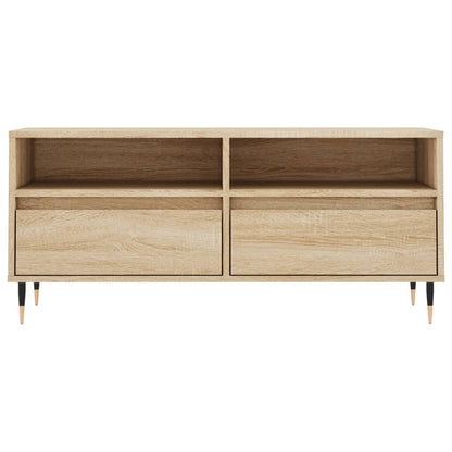 Tv-Meubel 100X34,5X44,5 Cm Bewerkt Hout Kleurig Sonoma eiken