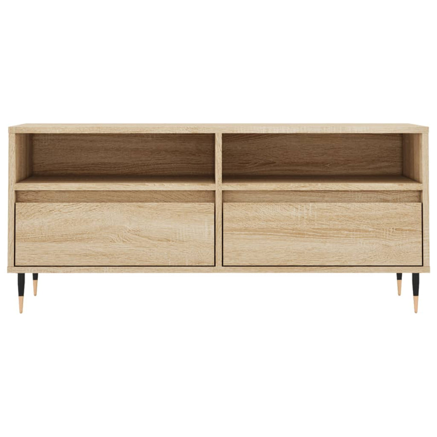 Tv-Meubel 100X34,5X44,5 Cm Bewerkt Hout Kleurig Sonoma eiken